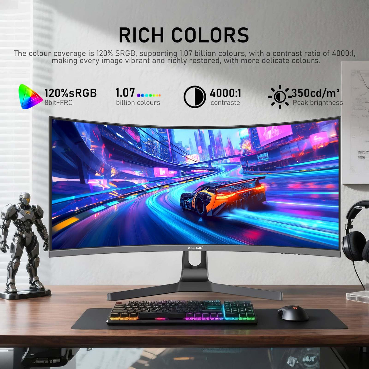 34 Inch Ultrawide Curved 200Hz Gaming Monitor K247006