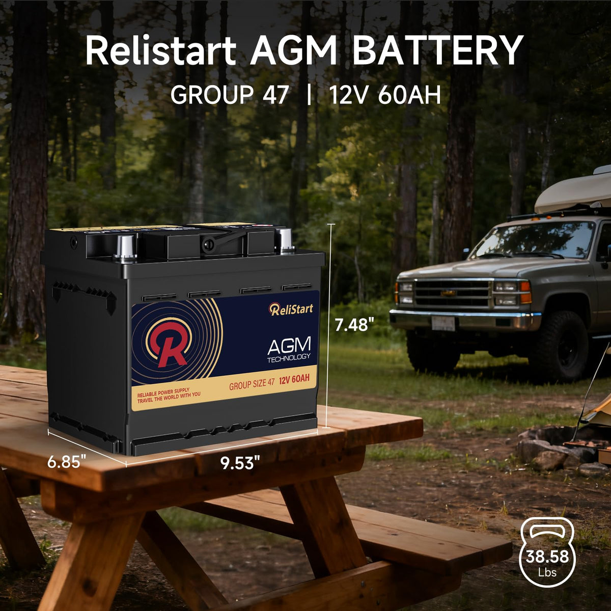 12V 60Ah 680CCA Automotive Battery C102793