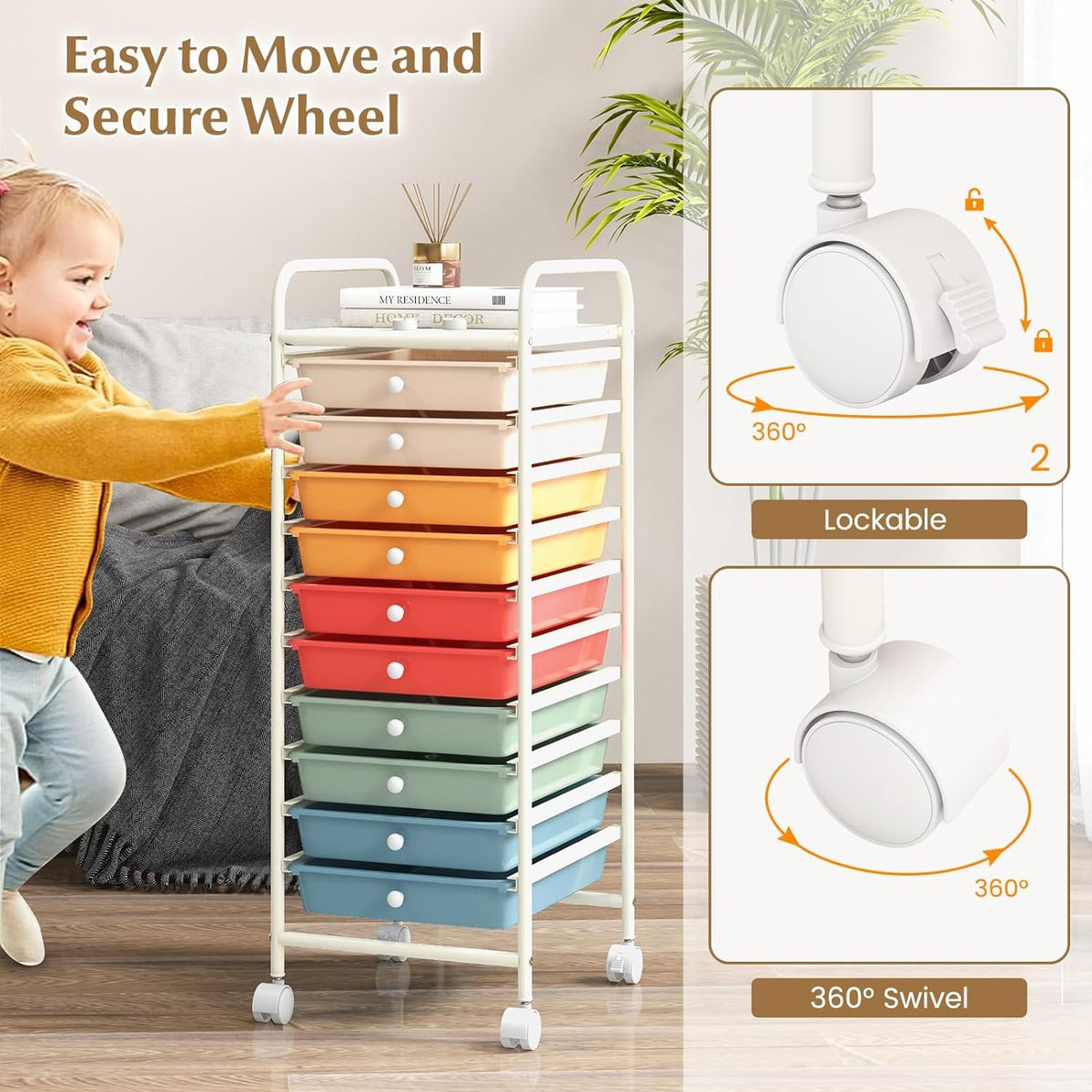 10 Drawer Rolling Storage Cart N645143