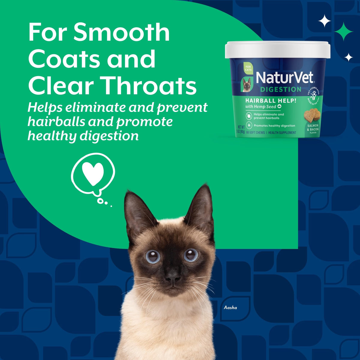Hemp Hairball Aid Supplement for Cats 60 ct Soft Chews S54513