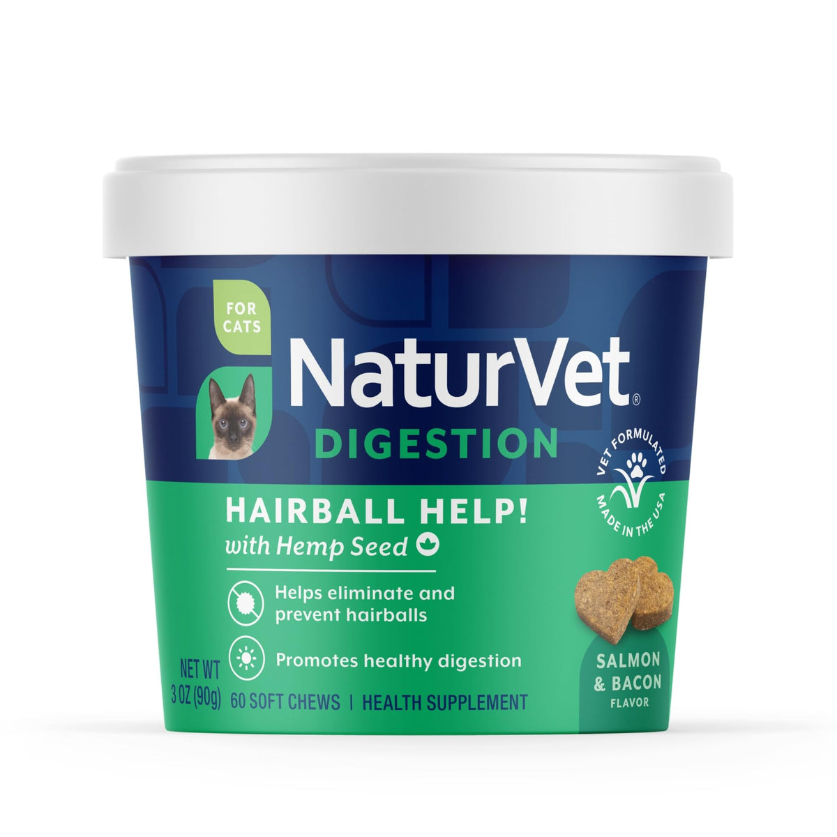 Hemp Hairball Aid Supplement for Cats 60 ct Soft Chews S54513