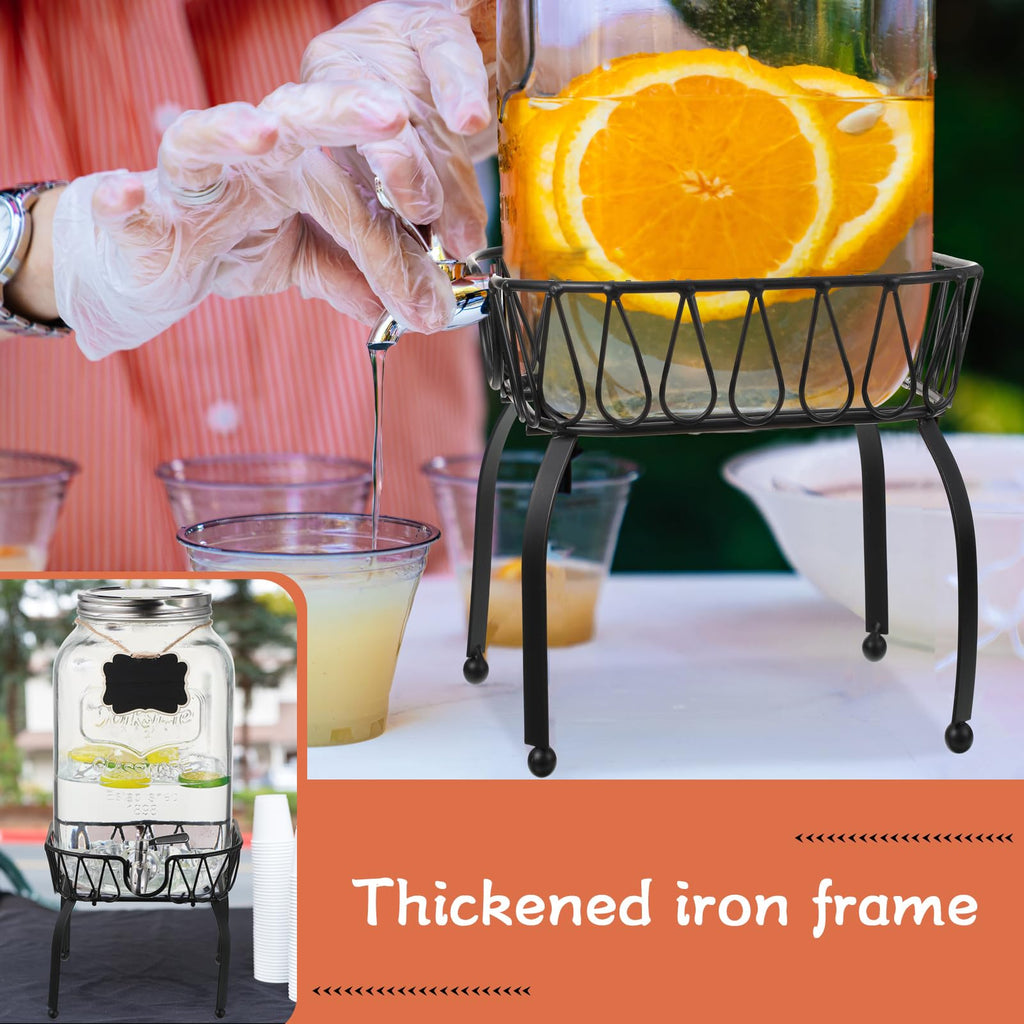 2 Pack 2 Gallon Glass Drink Dispenser with Stand W39158