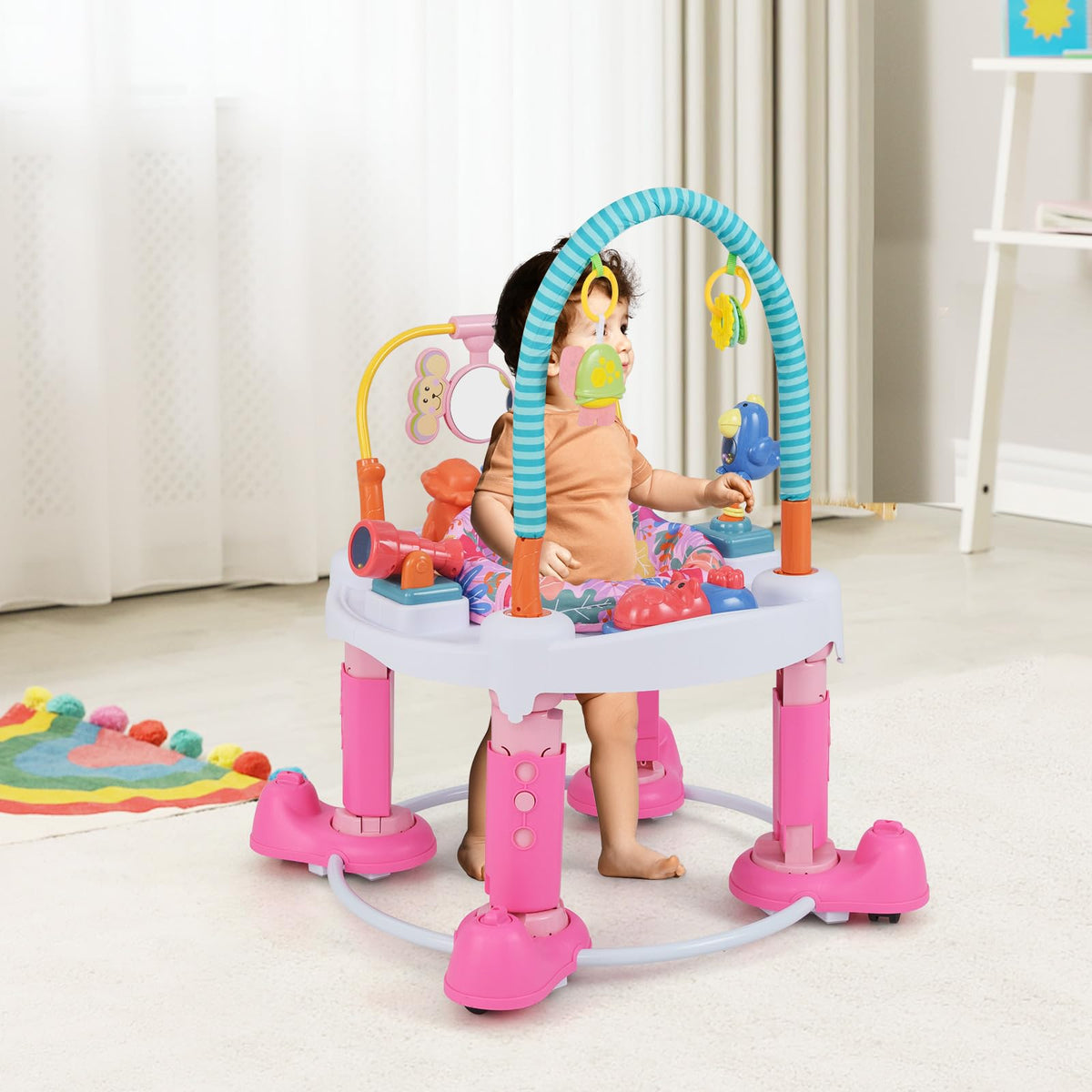 5 in 1 Baby Bouncer Activity Center with 360° Rotating Seat X356