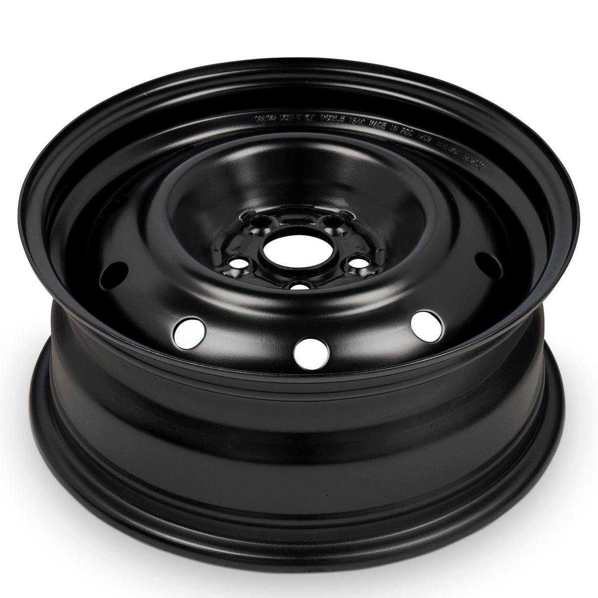 16x6.5 in Steel Wheel Rim 5 Lug 100mm 55mm Offset 56.1mm CB Powder-Coated Black D712896