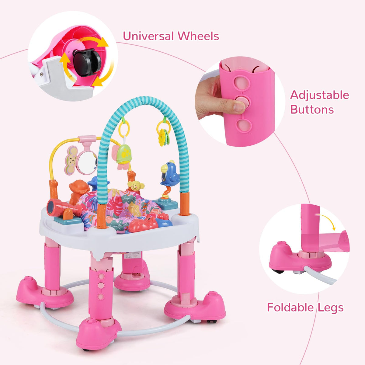 5 in 1 Baby Bouncer Activity Center with 360° Rotating Seat X356