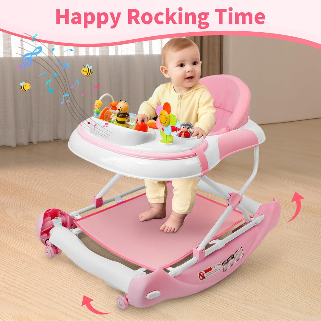 5 in 1 Foldable Baby Walker with Wheels and Bouncer B974