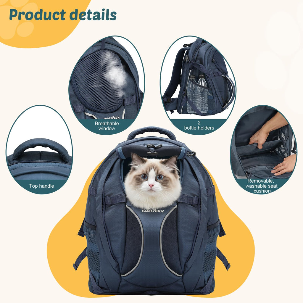 Dog Backpack Carrier, 2-in-1 Foldable 18 lbs Nylon Pet Travel Bag K574112