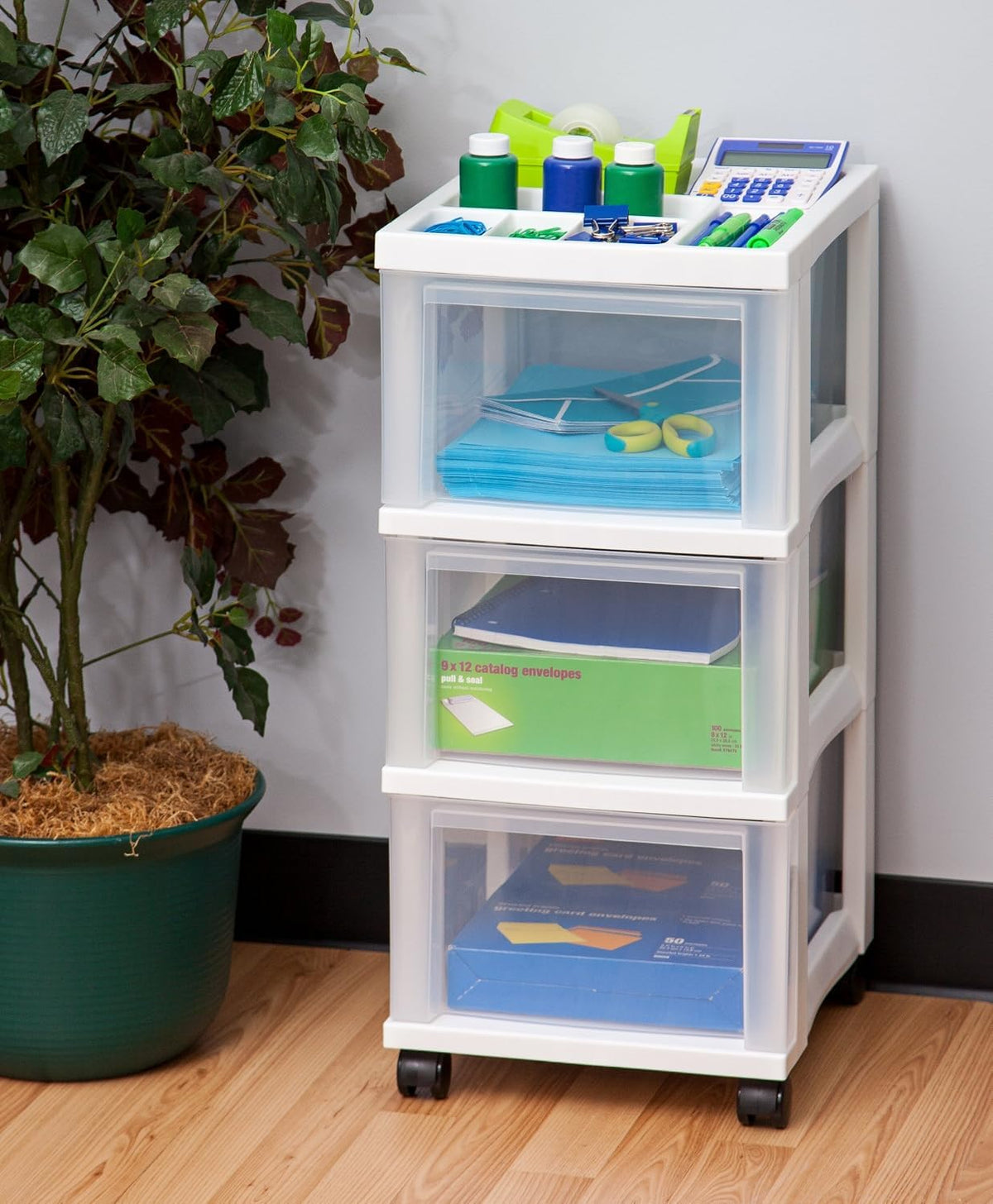3 Drawer Rolling Storage Cart R7890