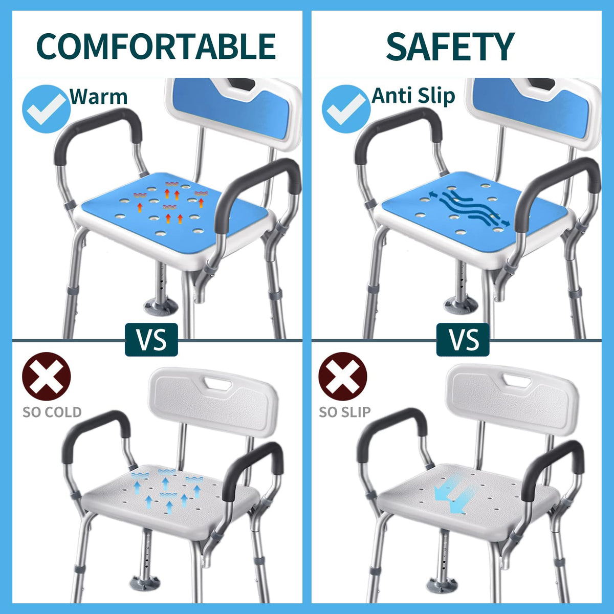 Padded Waterproof Shower Chair Pad Cover 15 x 12 inches U10580