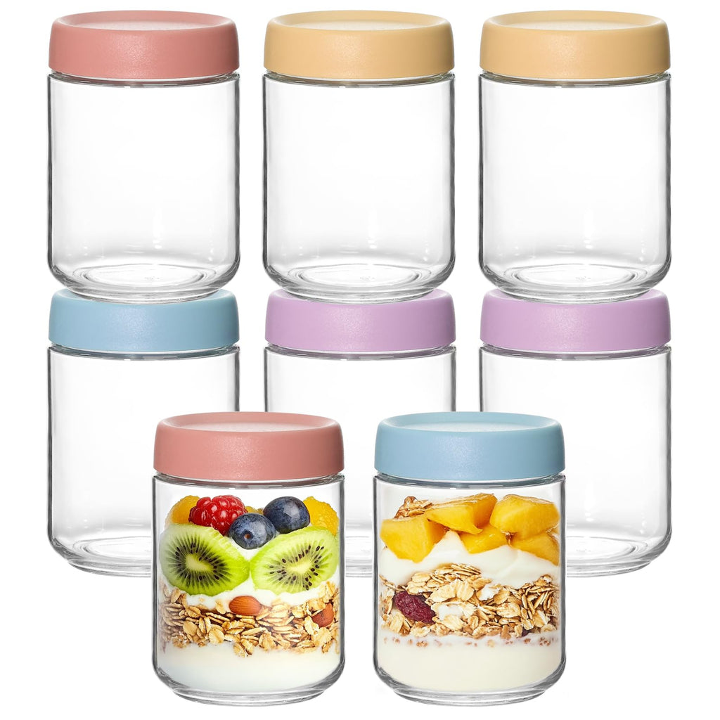 8Pcs 16oz Glass Overnight Oats Containers O28393