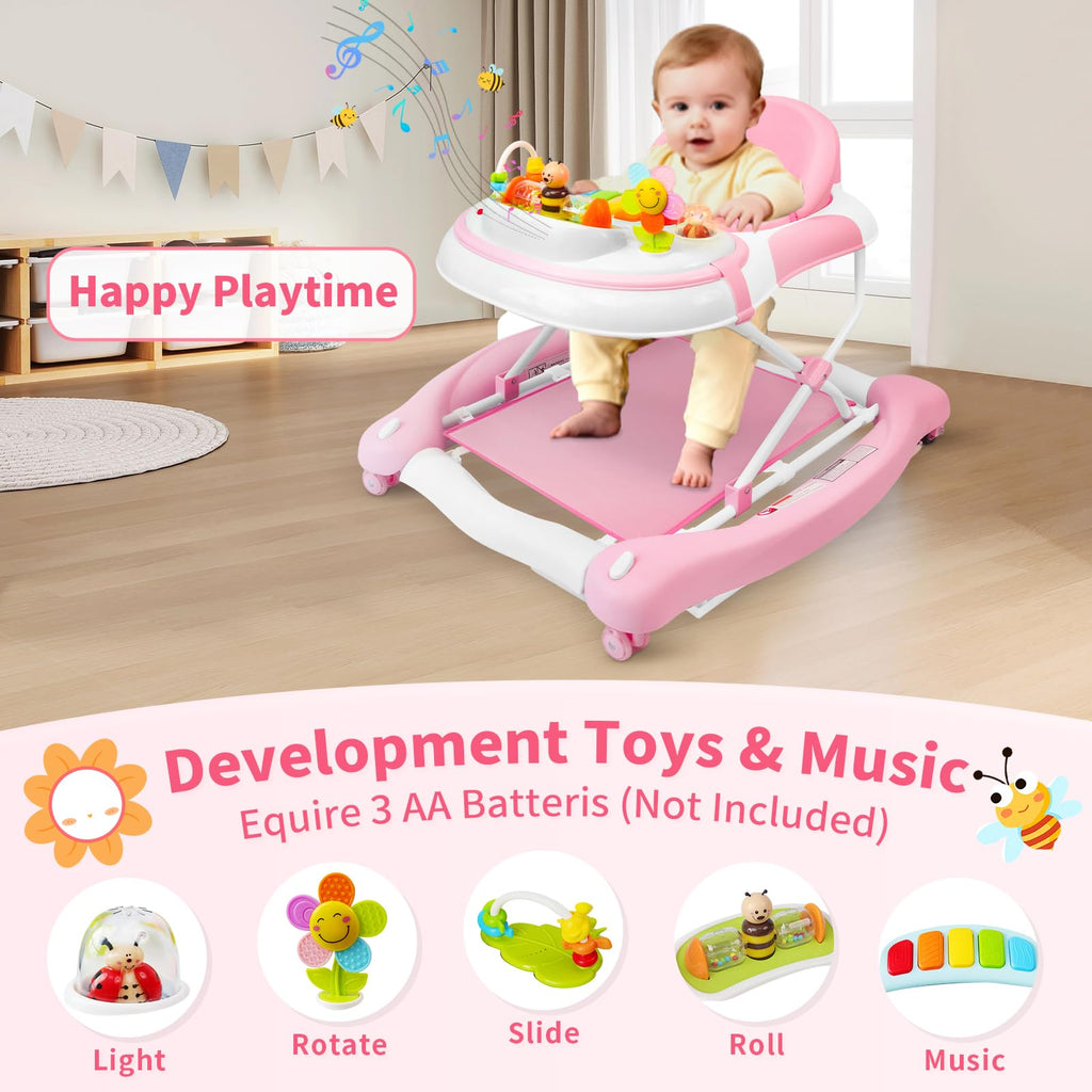 5 in 1 Foldable Baby Walker with Wheels and Bouncer B974