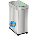13 Gallon Sensor Kitchen Trash Can with Lid & Wheels O65436
