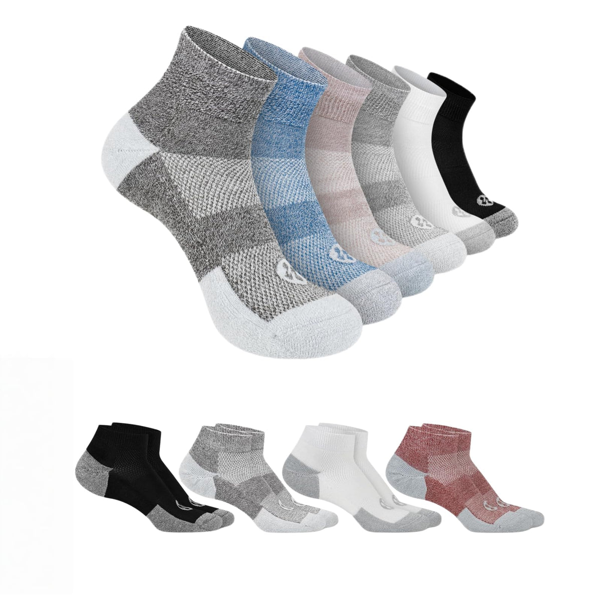 Diabetic Socks for Men, 10 Pairs Ankle & Low Cut Size 9-15 C561415
