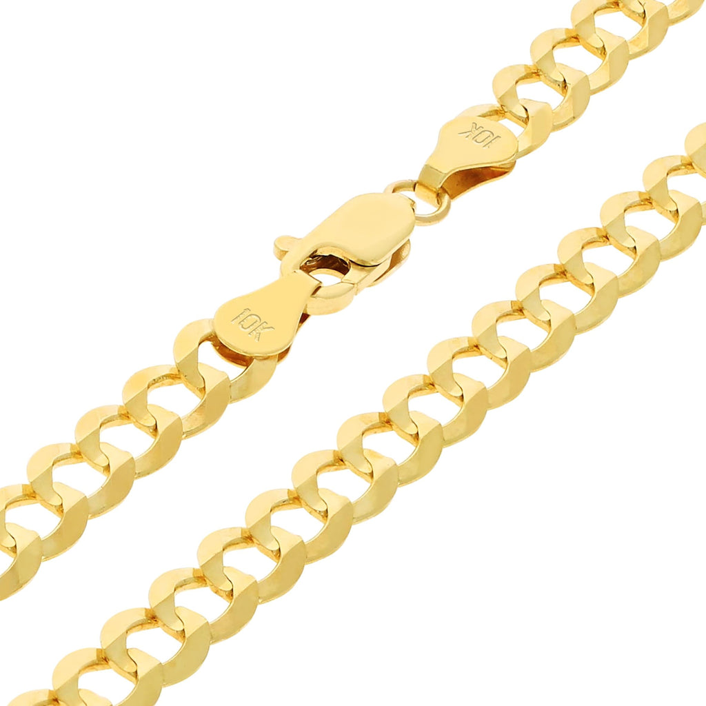 10k Yellow Gold Cuban Curb Link Chain Necklace B60172
