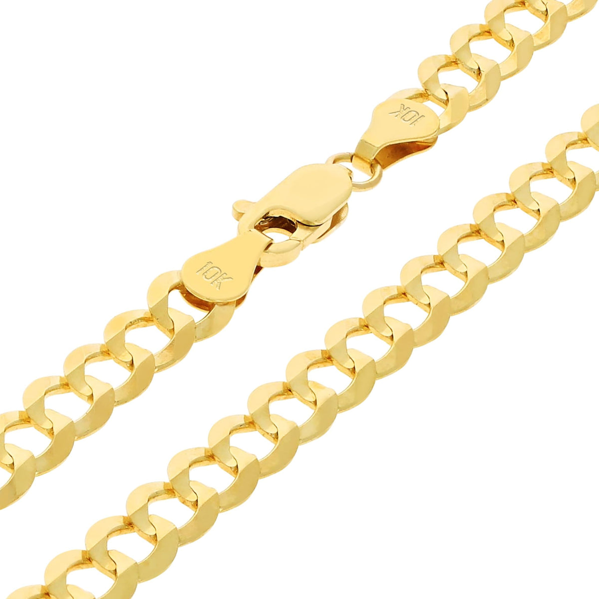 10k Yellow Gold Cuban Curb Link Chain Necklace B60172