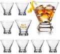 Set of 9 Crystal Stemless Martini Glasses 8 Ounces F50293
