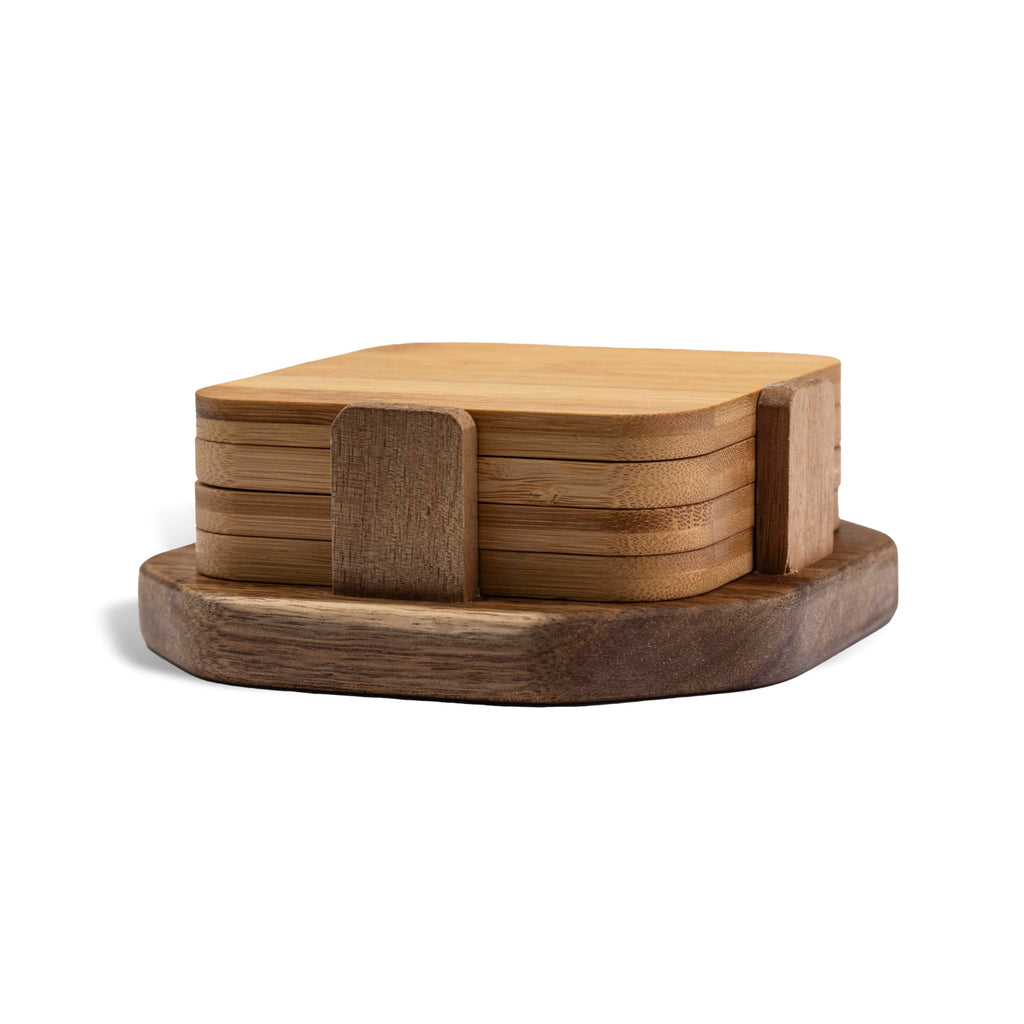 Chicago Bears 4-Pack Wood Inlay Coaster Set with Holder Z18674