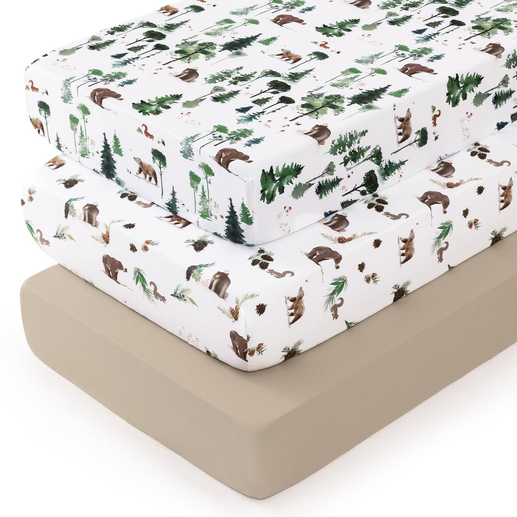 3 Pack Ultra Soft Breathable Fitted Crib Sheets 28x52 Inch U13592