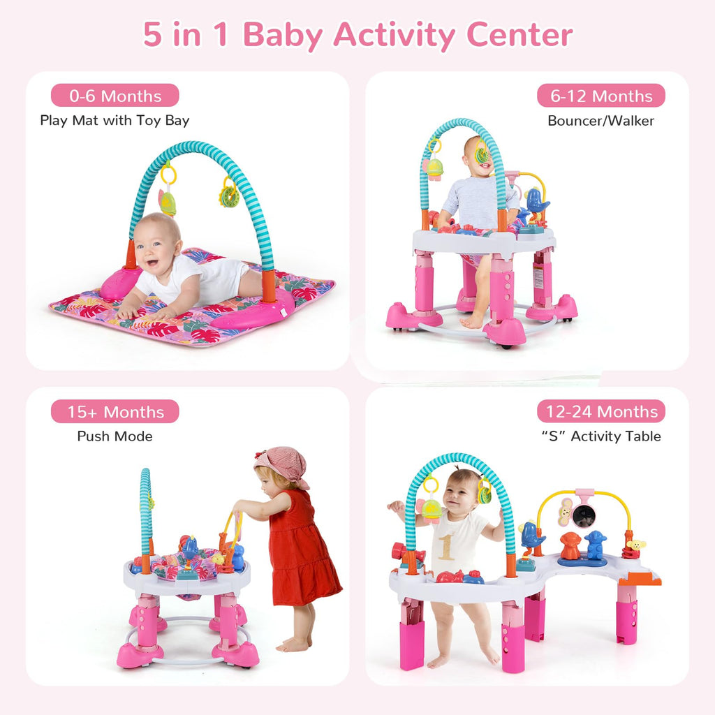 5 in 1 Baby Bouncer Activity Center with 360° Rotating Seat X356