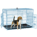 Folding Metal Dog Crate with Plastic Tray & Divider X2716