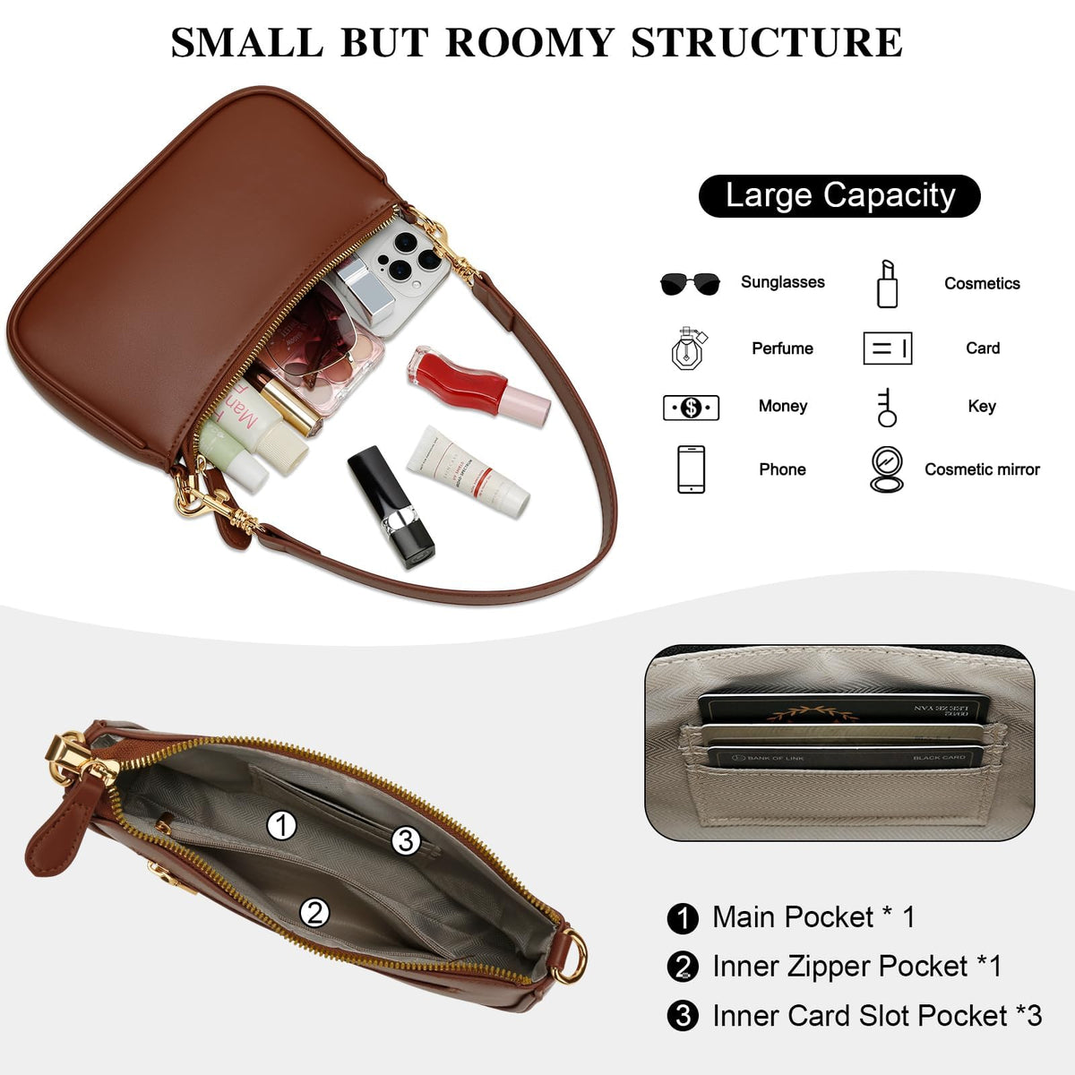 Small Black Purse with Zipper Closure I624916