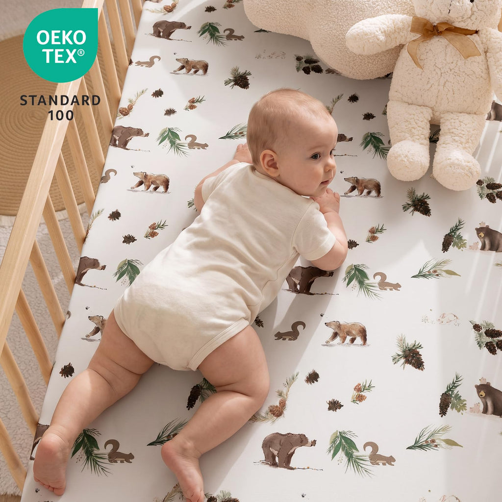 3 Pack Ultra Soft Breathable Fitted Crib Sheets 28x52 Inch U13592