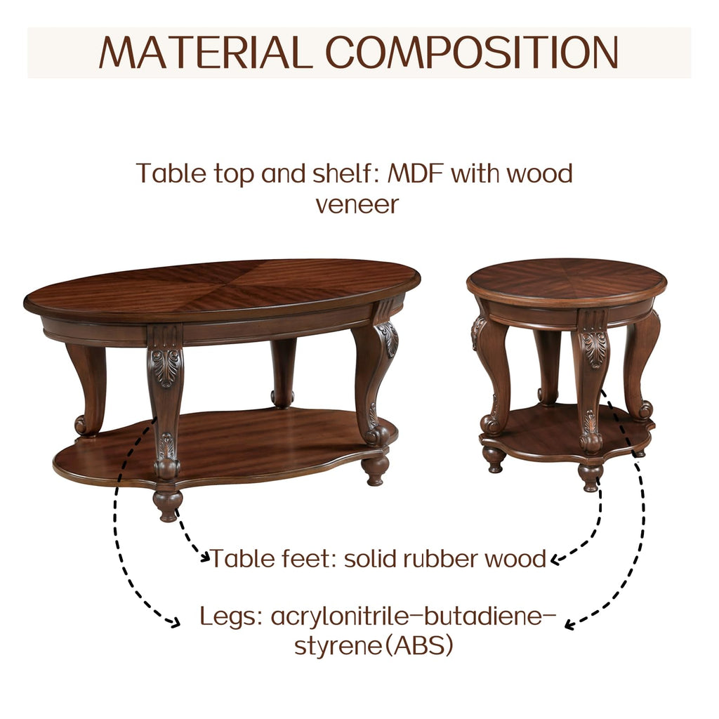 2 Tier Round Wood End Table L2024