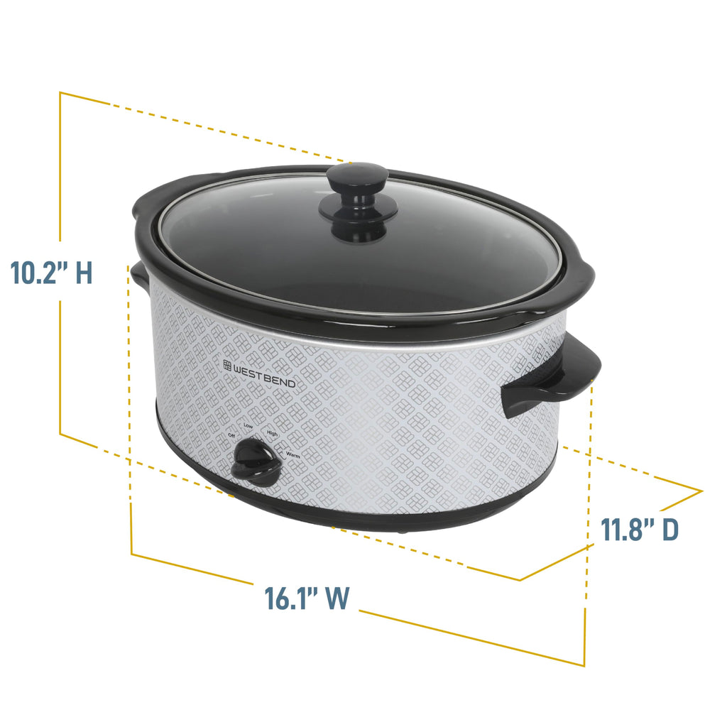 6-Quart Slow Cooker with Ceramic Crockpot and Glass Lid W90320