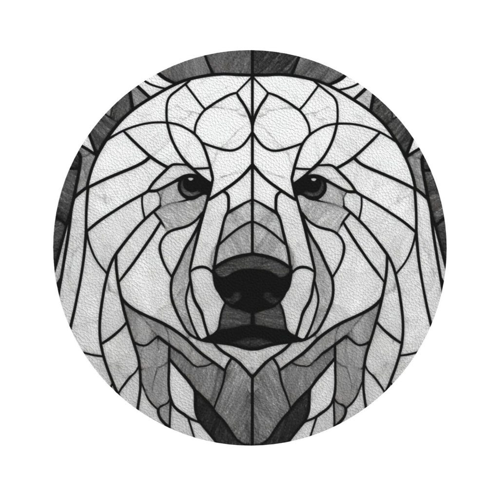 Black and White Bear Leather Coasters Set of 4 B77191