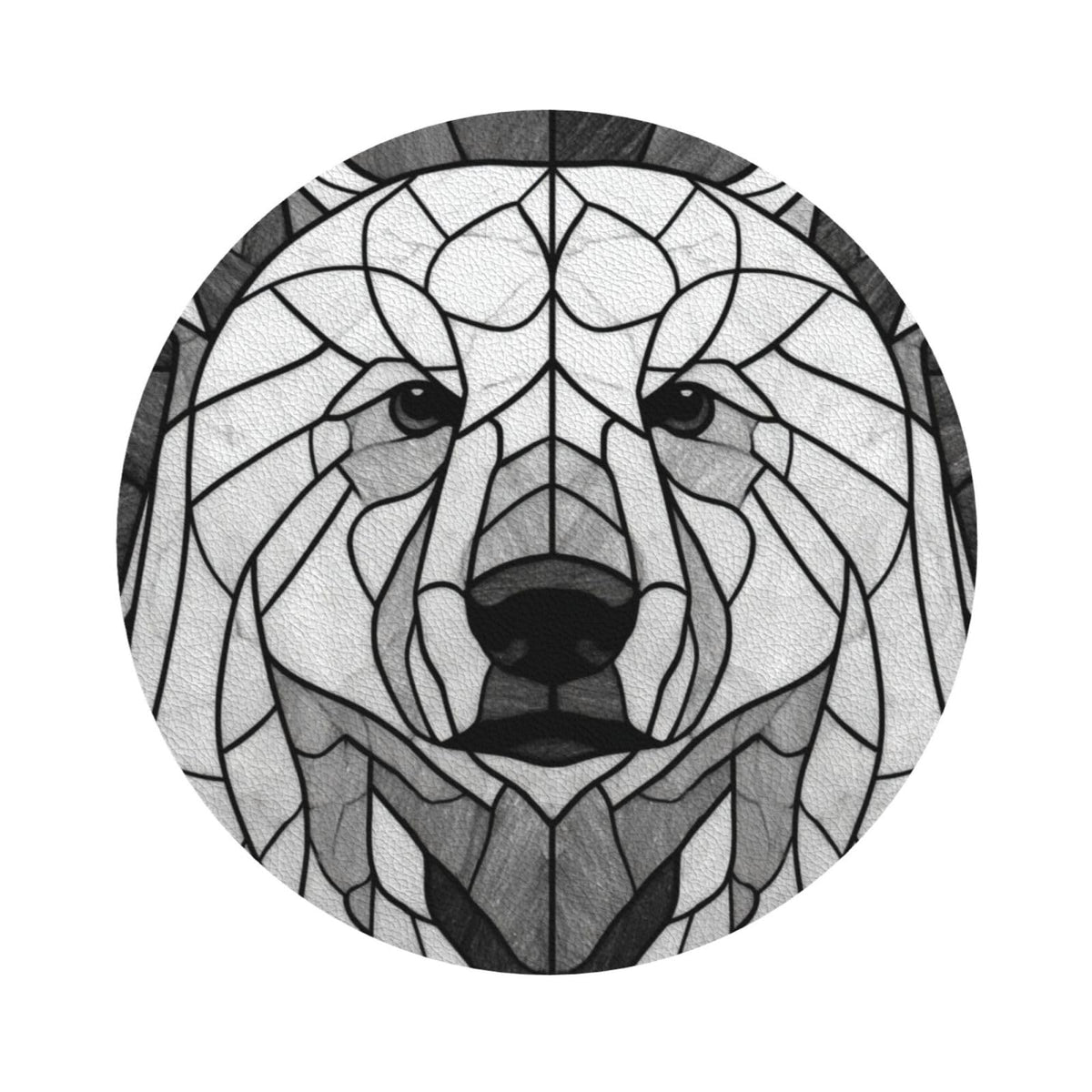 Black and White Bear Leather Coasters Set of 4 B77191
