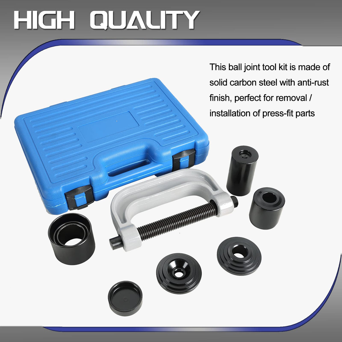10 Pc Ball Joint Press Kit U Joint Removal Tool with Adapters U723162