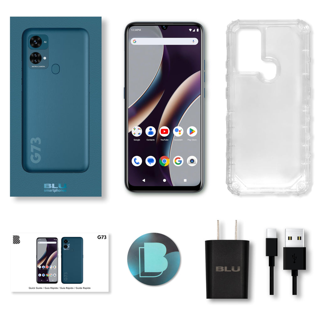 Unlocked 6.8” HD+ Infinity Display 128/6GB Triple 50MP Camera Blue Z88336