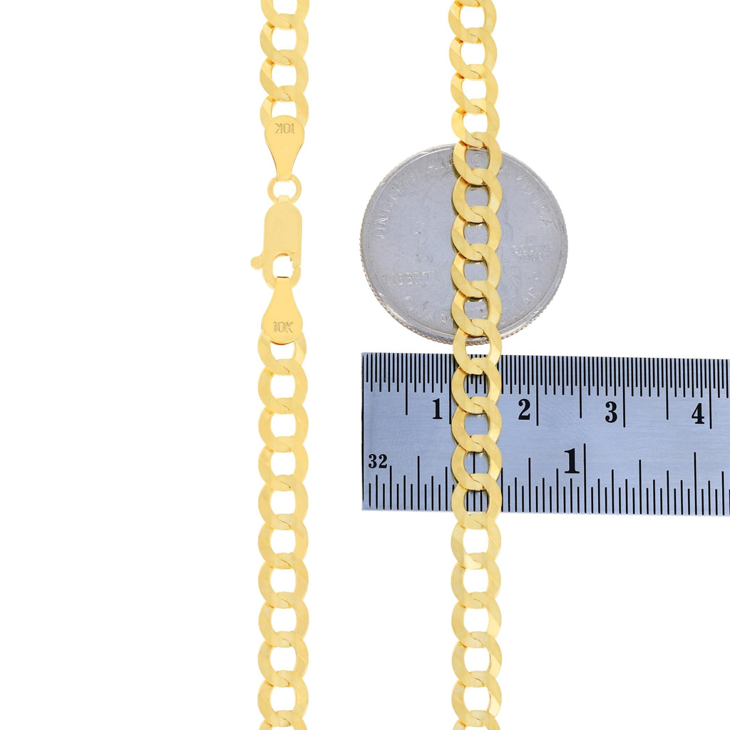 10k Yellow Gold Cuban Curb Link Chain Necklace B60172