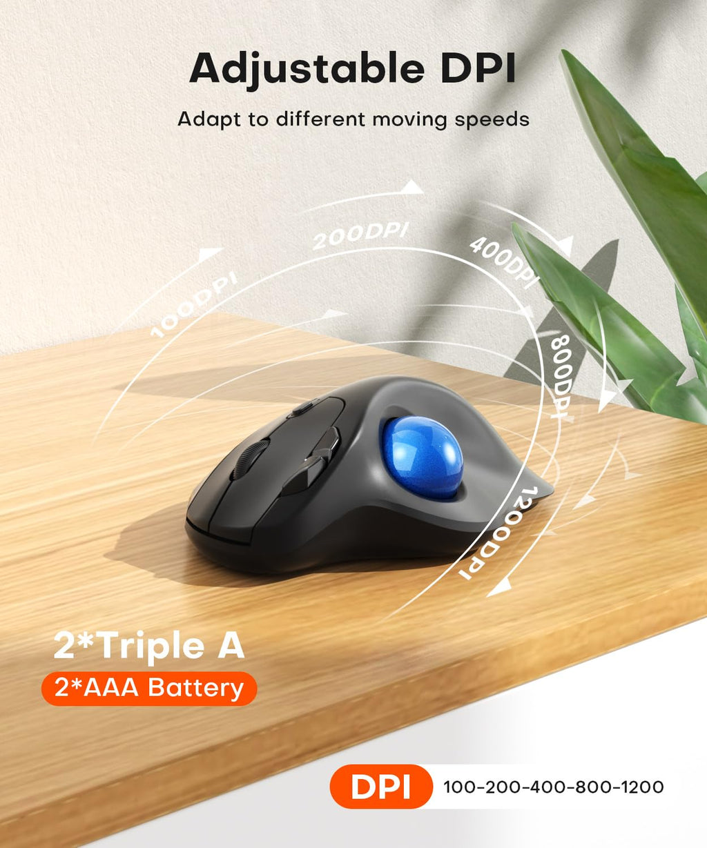 Ergonomic Wireless Trackball Mouse S927