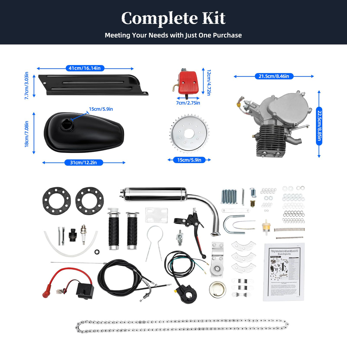 100cc 2 Stroke Bicycle Engine Kit B68101
