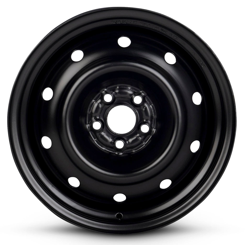 16x6.5 in Steel Wheel Rim 5 Lug 100mm 55mm Offset 56.1mm CB Powder-Coated Black D712896