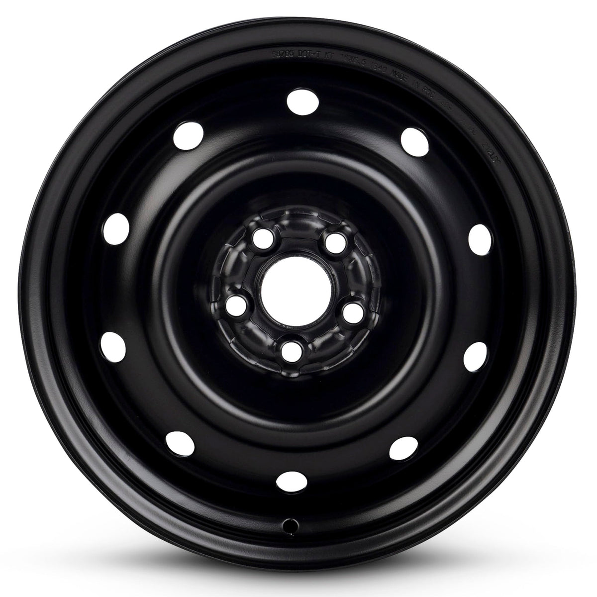 16x6.5 in Steel Wheel Rim 5 Lug 100mm 55mm Offset 56.1mm CB Powder-Coated Black D712896