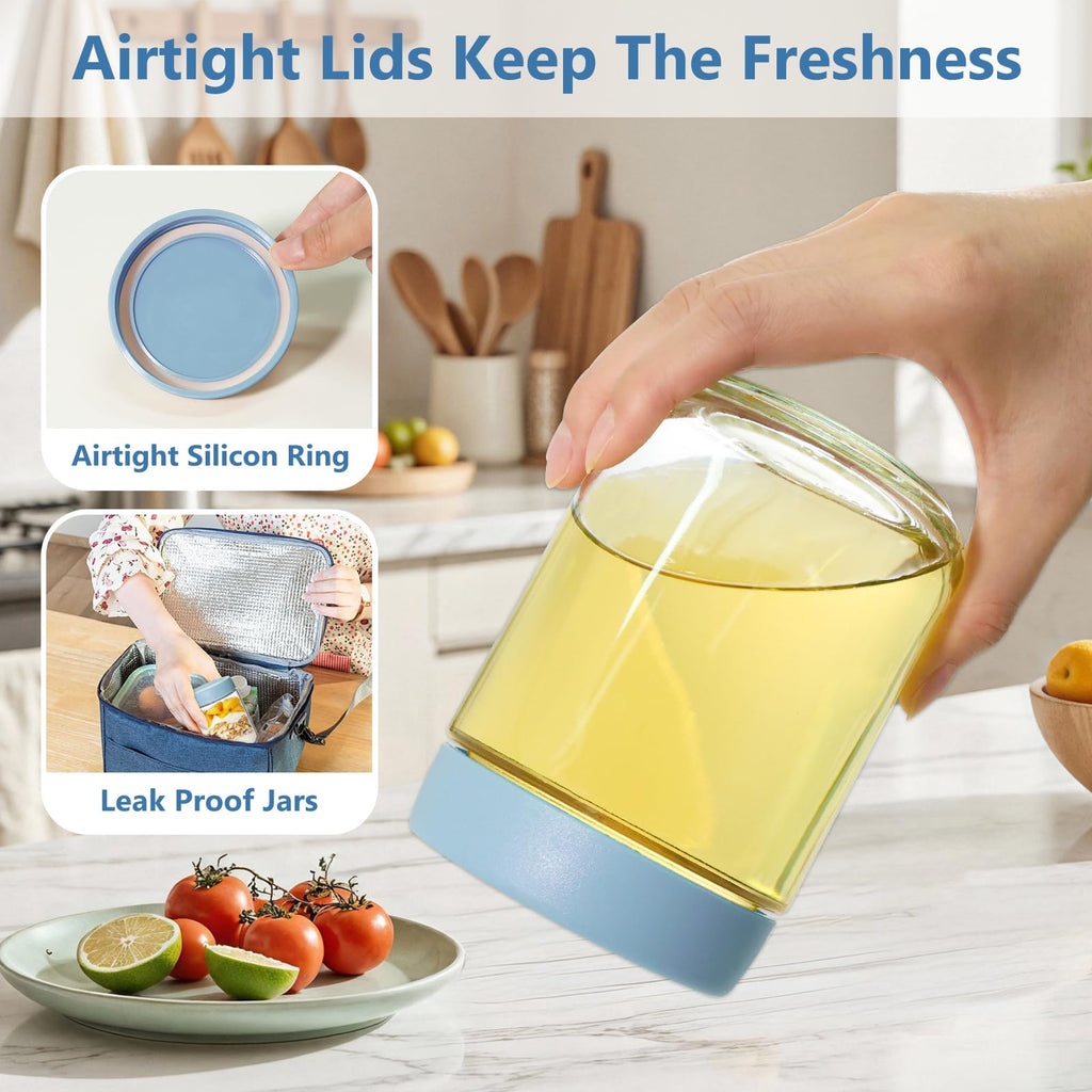 8Pcs 16oz Glass Overnight Oats Containers O28393