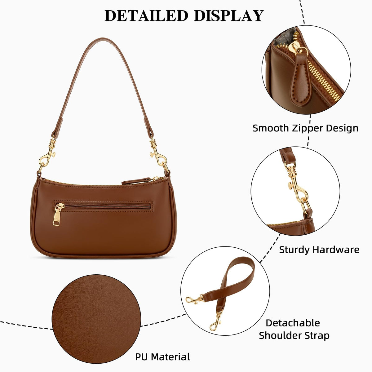 Small Black Purse with Zipper Closure I624916