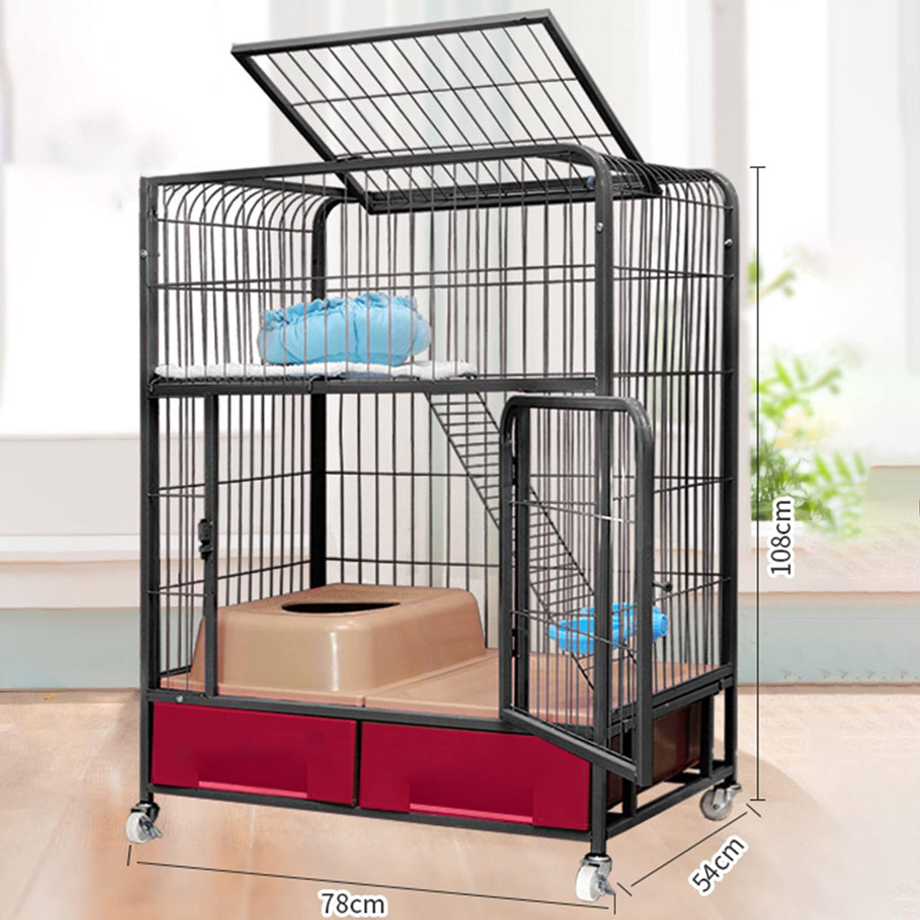 Heavy Duty Metal Cat Cage Dog Crate with Four Wheels E633
