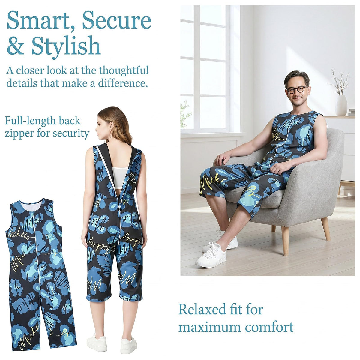 Blue Anti-Tampering Zipper Jumpsuit S445