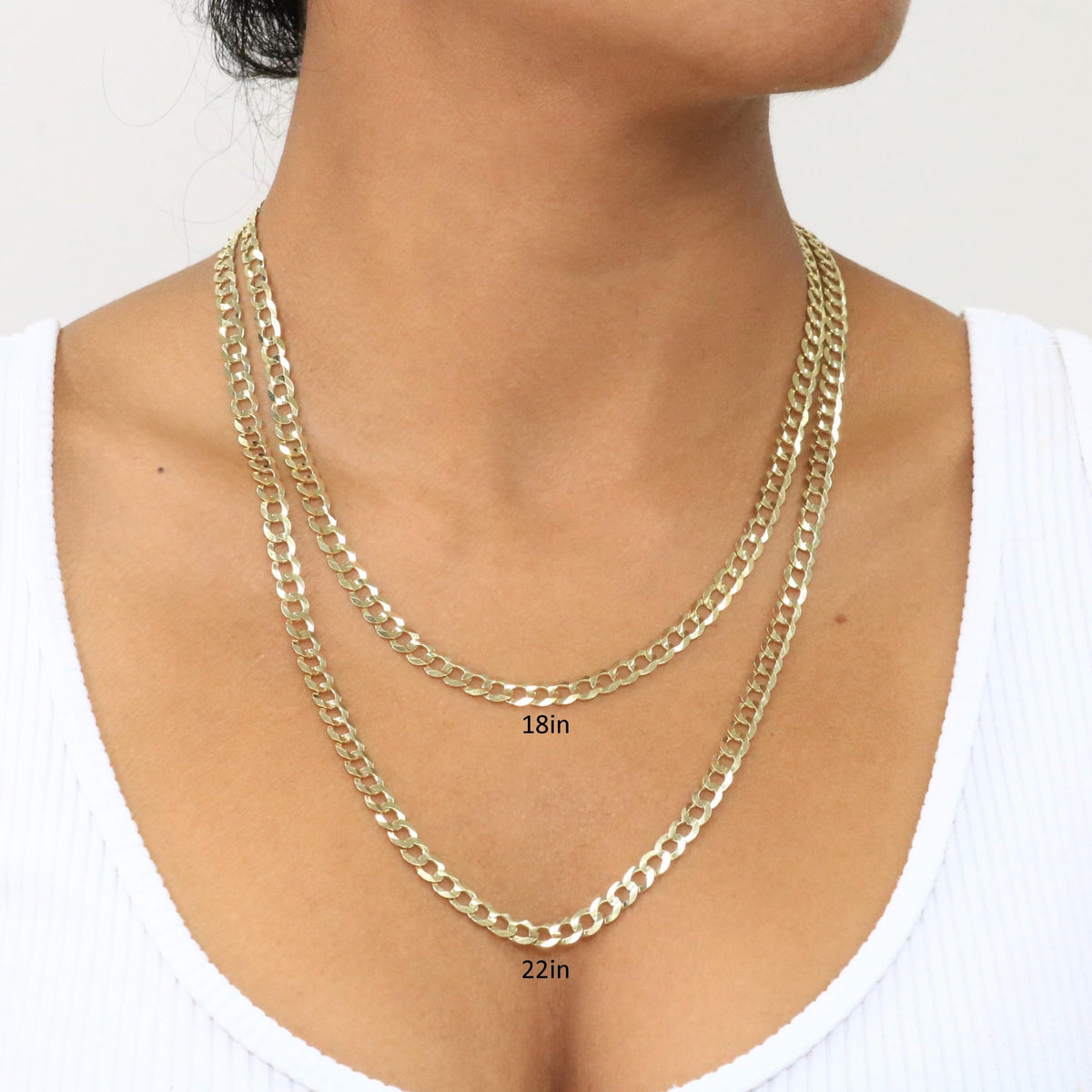 10k Yellow Gold Cuban Curb Link Chain Necklace B60172