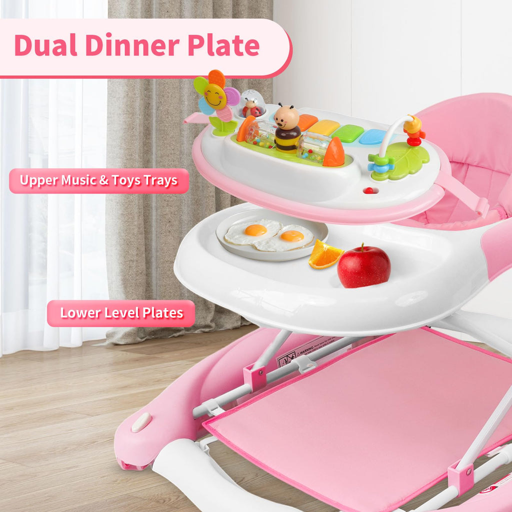 5 in 1 Foldable Baby Walker with Wheels and Bouncer B974