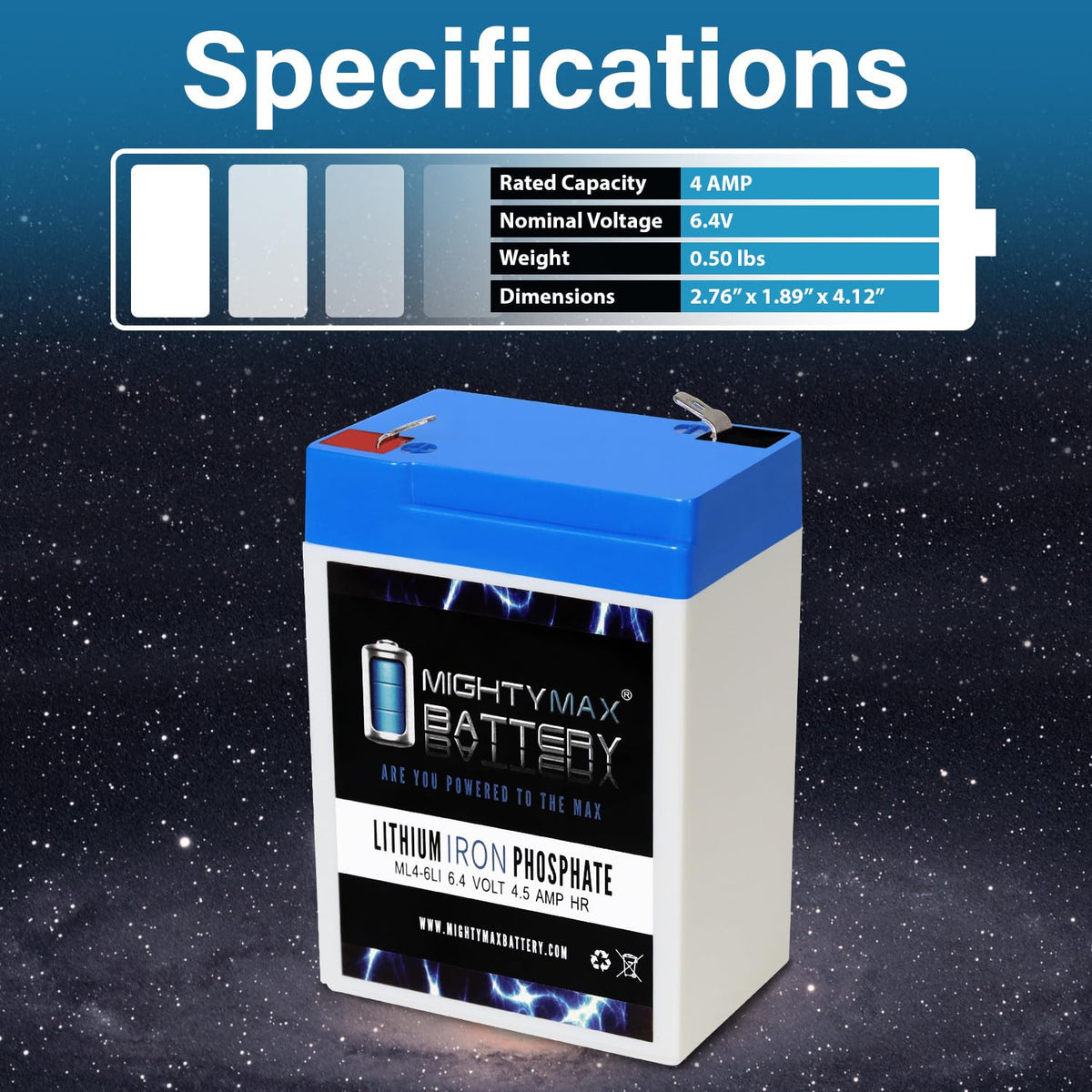 6V 4.5AH Lithium Replacement Battery M992