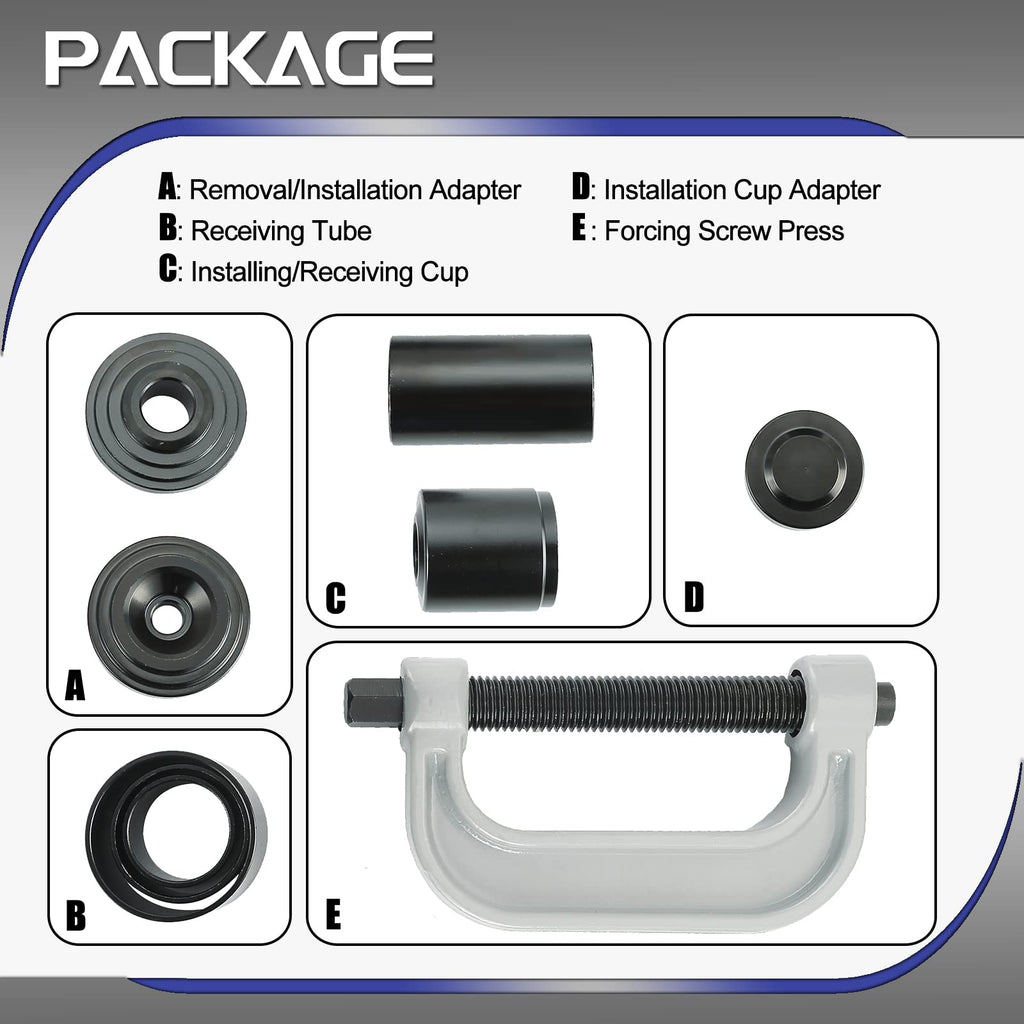 10 Pc Ball Joint Press Kit U Joint Removal Tool with Adapters U723162
