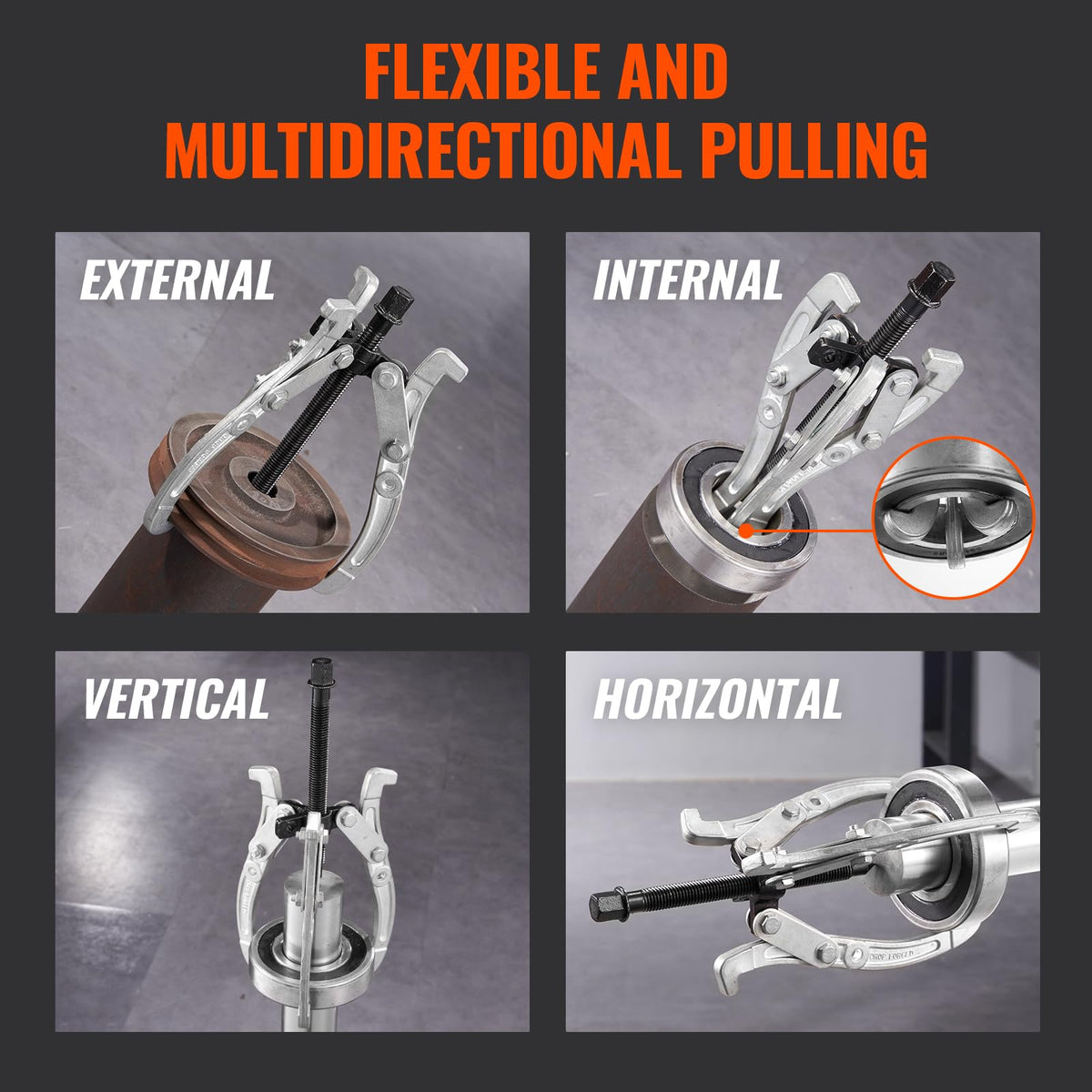 3" 4" 6" 8" 4-Piece Gear Puller Set G62463
