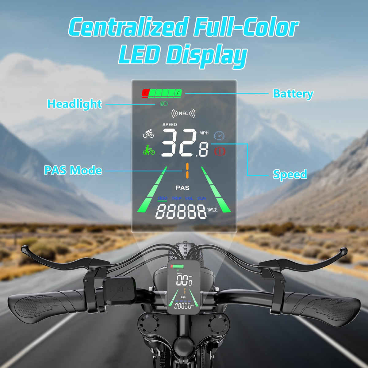 Electric Dirt Bike for Adults, 16"/20" x 4.0 Fat-Tire All-Terrain Ebike L7182