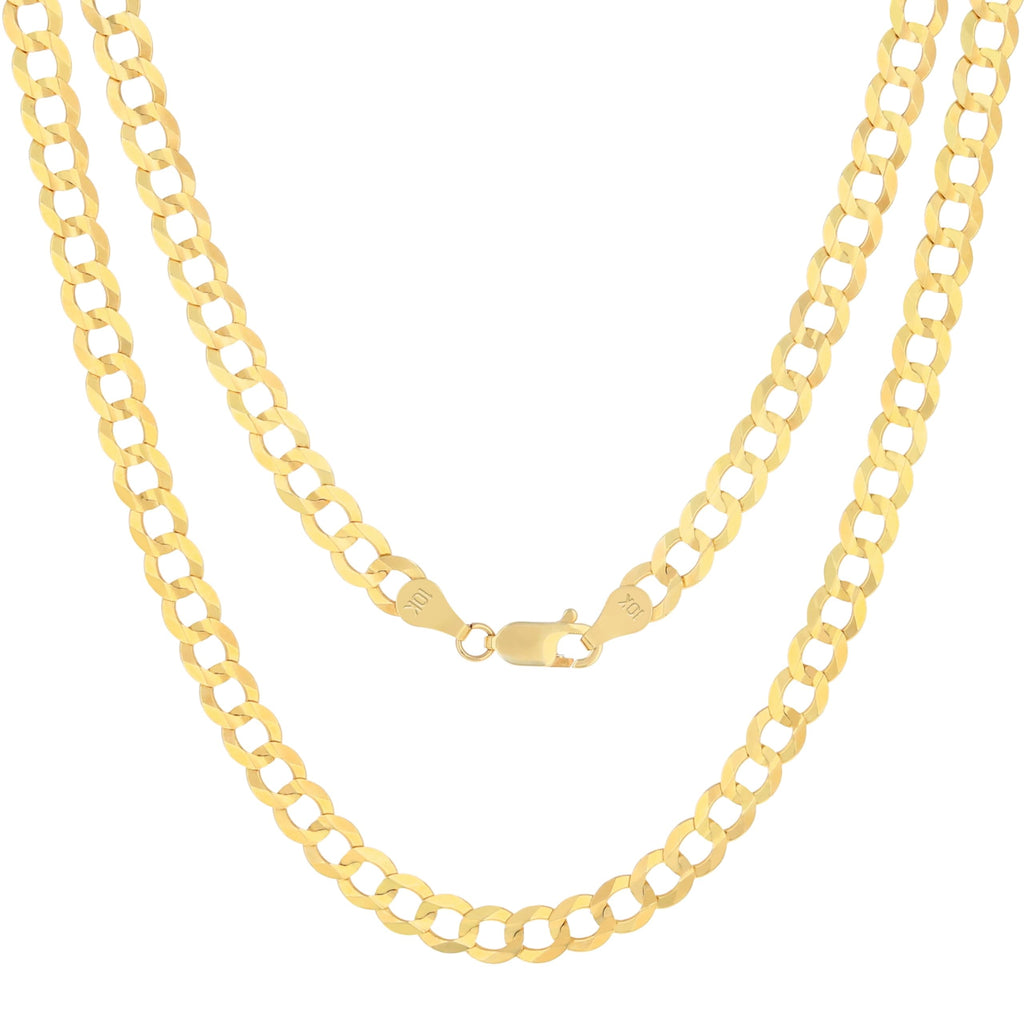 10k Yellow Gold Cuban Curb Link Chain Necklace B60172