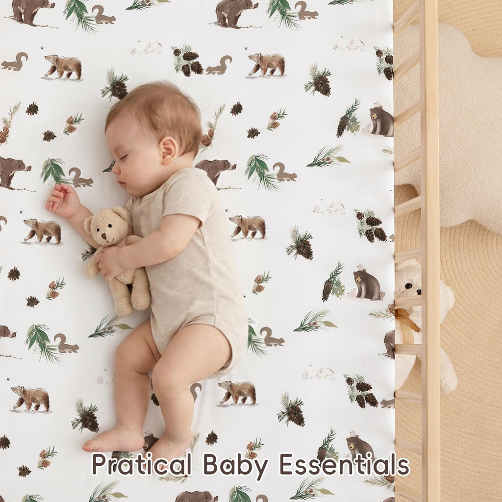 3 Pack Ultra Soft Breathable Fitted Crib Sheets 28x52 Inch U13592