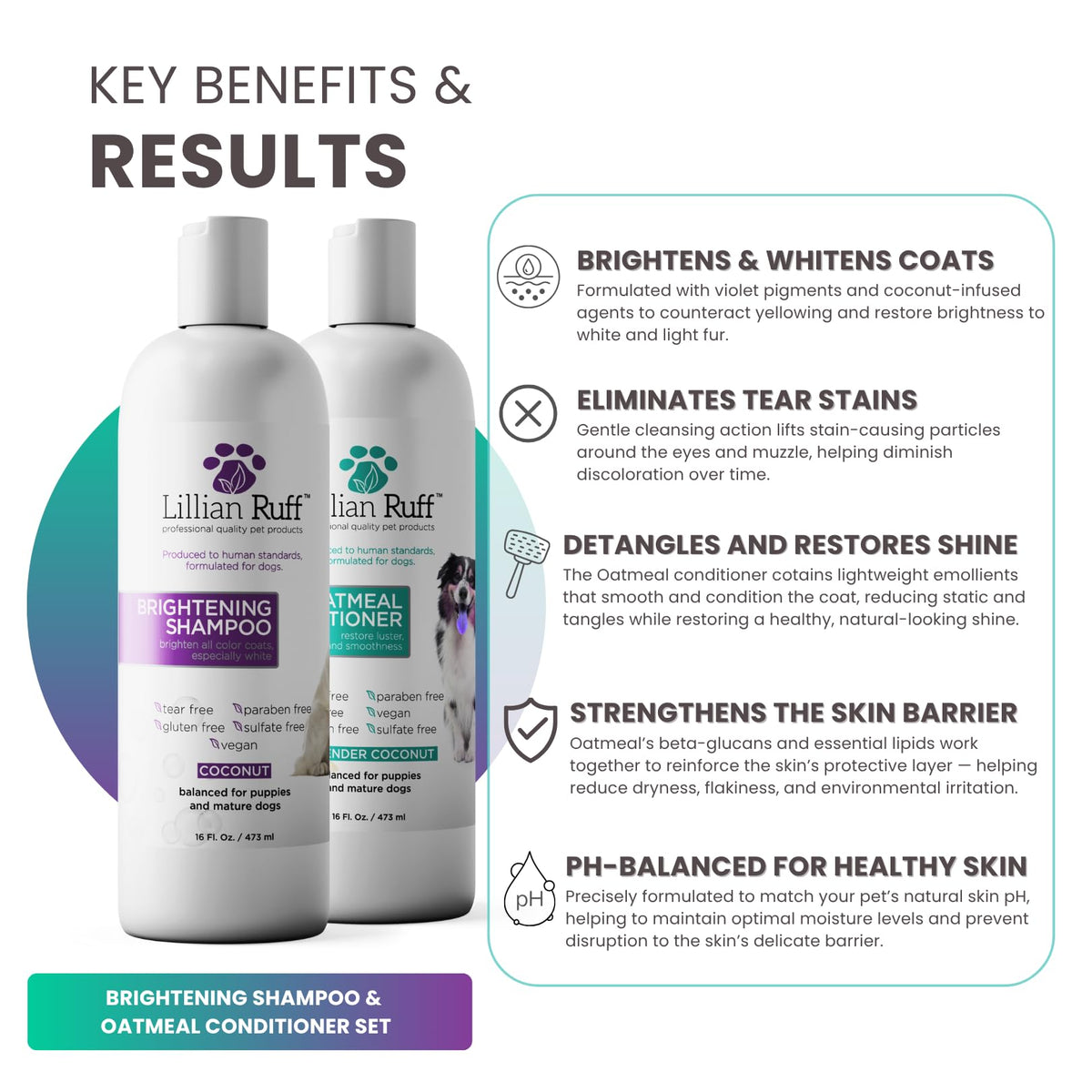 Brightening Shampoo & Oatmeal Conditioner Set for Dogs R598565